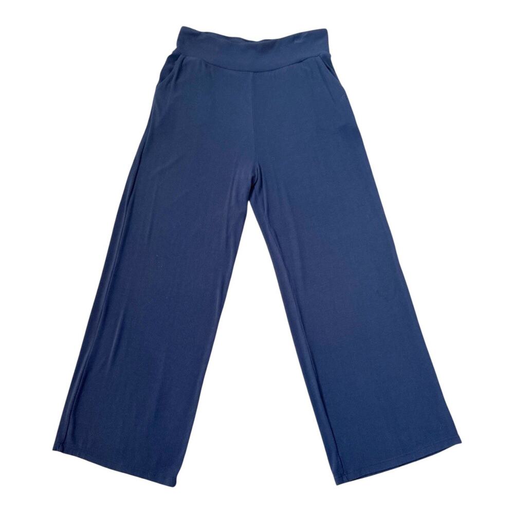 COZY EARTH Lounge Pants Bamboo Wide Leg Pull On Ribbed Soft Pockets Size Large